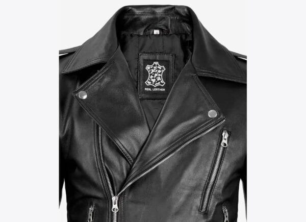 black leather jacket