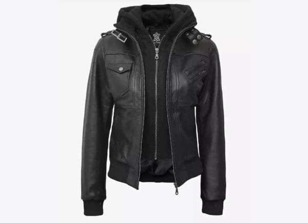 black bomber jacket women