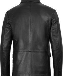 Mens Leather Blazer Jacket - Real Lambskin Leather Sport Coat, 2-Button, Fully Lined - Image 6